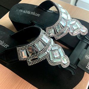 Rhinestone Wedge Sandals